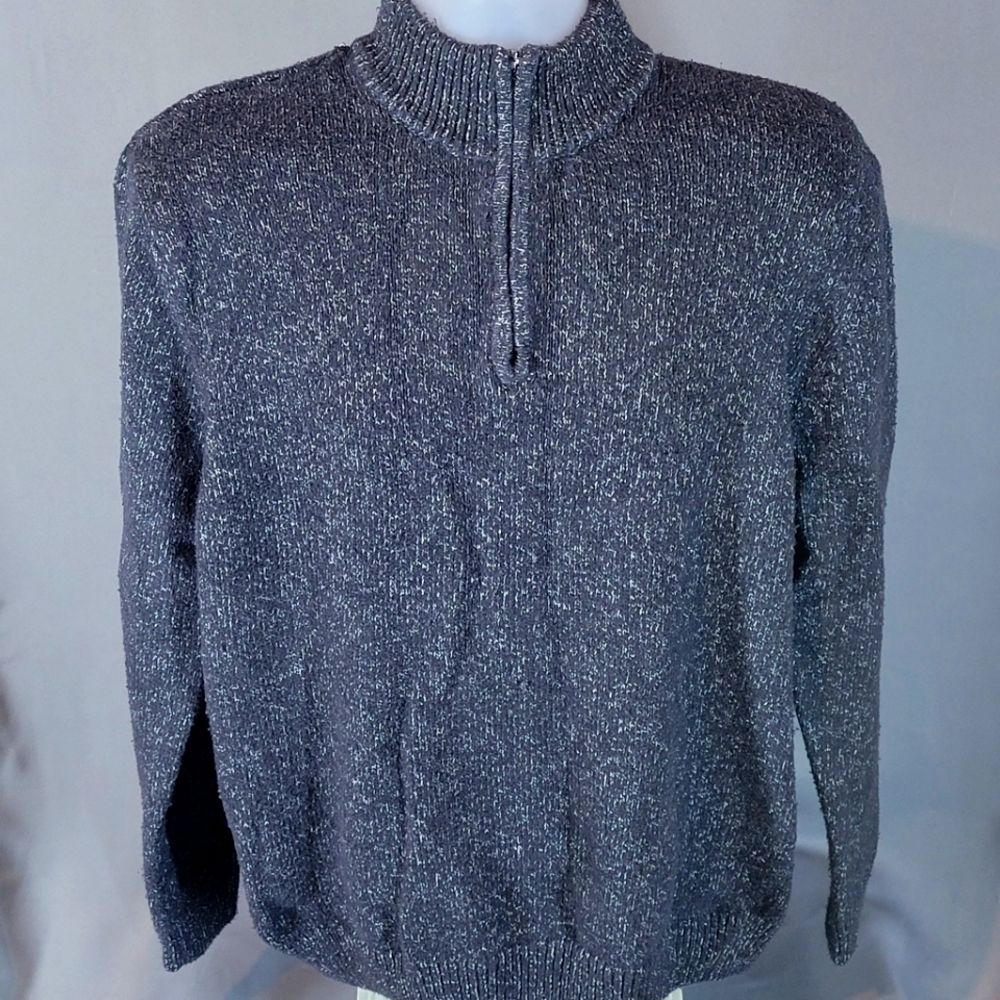 Chaps Sweater XXL Black w/white specs